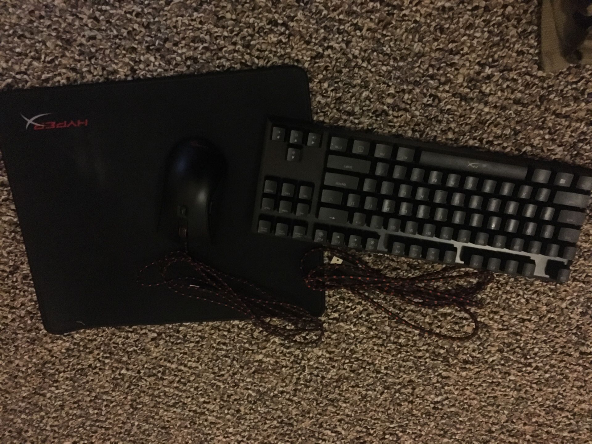 Gaming mouse and keyboard w/ mouse pad
