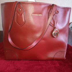 Michael Kors Extra Large Burgundy Leather Saylor Tote Bag