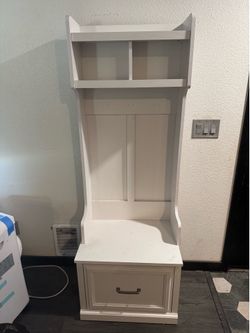 Shoe and coat rack with drawer