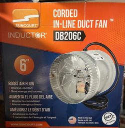 Suncourt Inductor 6 in. corded in-line duct fan