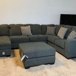 [OM] 🟪 Only $45 initial then take it home 🏡 Brand New Tracling 3 Piece Sectional With Chaise 