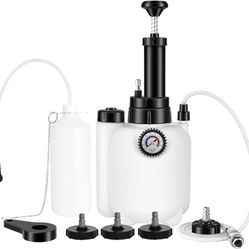 3L Brake Bleed Kit Manual Brake Bleed Fluid Pump One Person Brake Bleed Vacuum Pump Kit with 1L Brake Fluid Bleed Bottle and 4 Master Cylinder Adapter