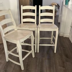 Three pottery bar chairs