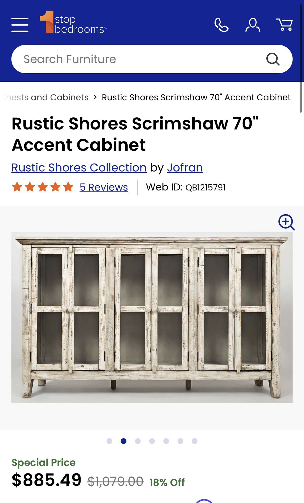 Rustic Shores Scrimshaw 70" Accent Cabinet