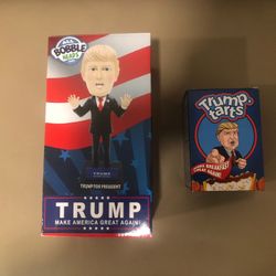 2016 Donald Trump Bobble Head Doll/Figurine And Trump Tarts. Unopened Unused And In Original Packaging Boxes