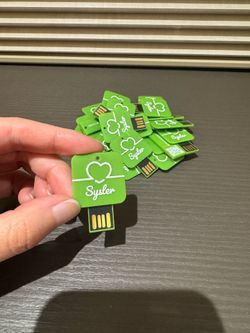 Sysler brand Clip-it Pin style Designer Green USB FLASH DRIVE, 4GB