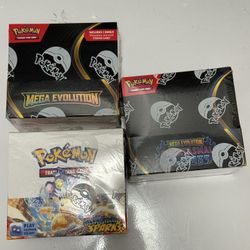 Pokemon Booster Boxes - Phantasmal, Mega Evo, Surging Sparks