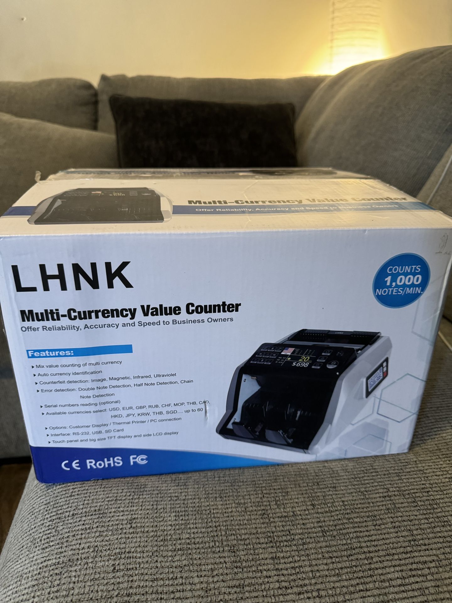 Rs 232 3100 Box Multi Currency Value Counter New