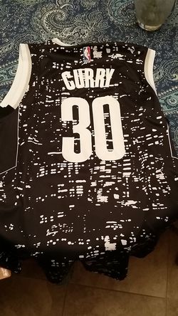 Curry warriors used stitched jersey blacktop edition