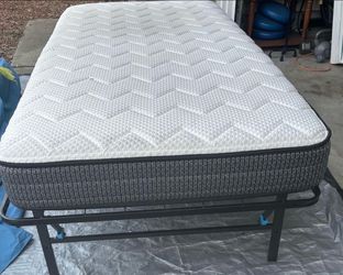 Twin XL mattress, WITH foldable frame