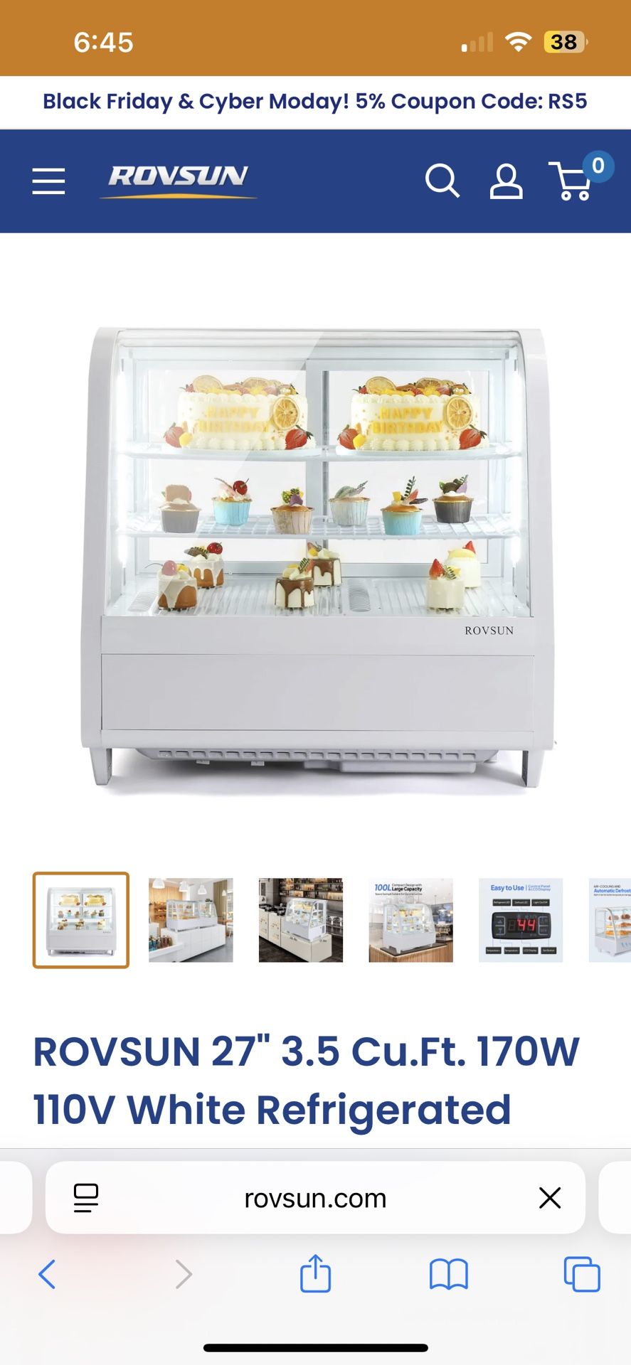27" 3.5 Cu.Ft. 170W 110V White Refrigerated Bakery Display Case