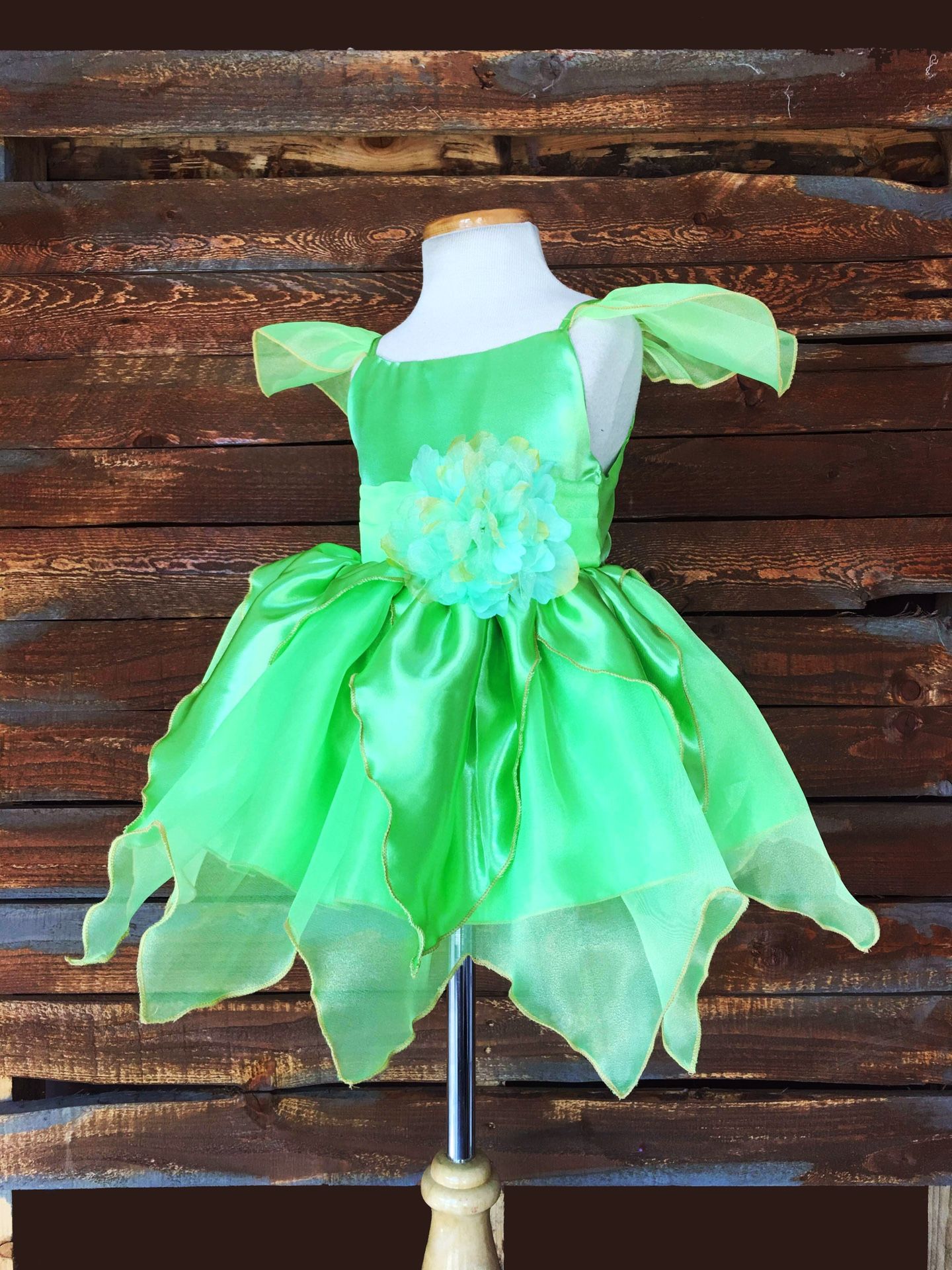 TinkerBelle Disney Inspired Apple Green Lime Green Girl Dress Costume Disfraz Cumpleaños Niña vestido verde Organza Satin