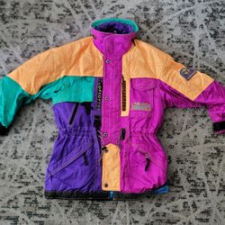 Vtg 90s F. Creative Office Parka Multicolored Jacket