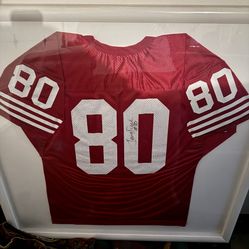 Jerry Rice #80 Autographed Vintage 49ers NFL Jersey Framed