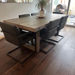 Classic Home Winston Dining Table 82in W/ 6 Chairs 