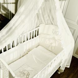 Luxury Pali Baby Crib – White, Crystal Accents, Like New (European Quality)