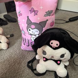 Hello Kitty Kuromi Backpack And Pillow