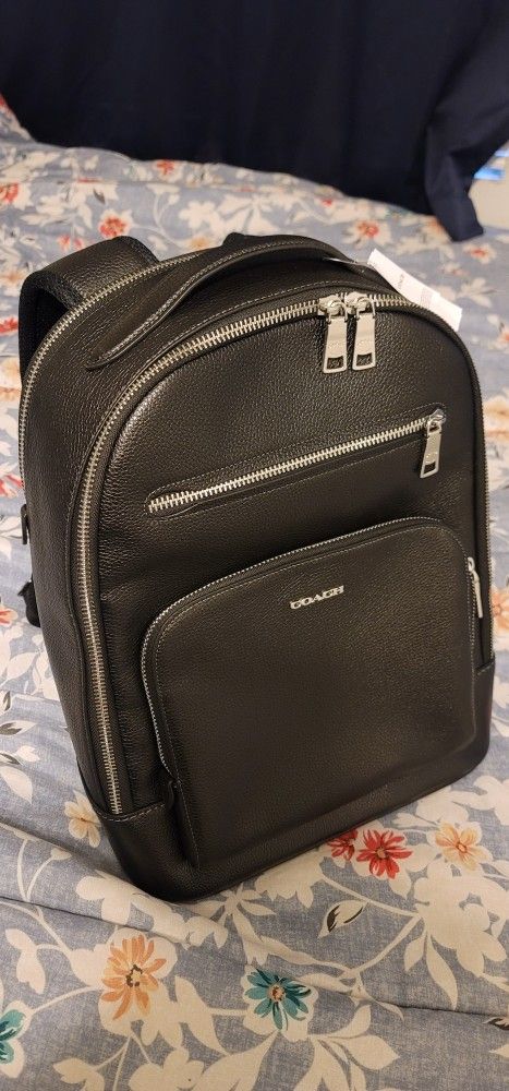 Coach Ethan BP Leather Black Backpack