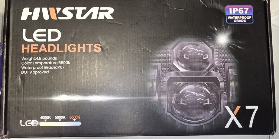 HWSTAR Pair New 1000% Bright Anti-glare 7 Inch Led Headlights Round Compatible with Jeep Wrangler JK JKU TJ LJ Chevy Ford GMC Dodge Mazda Nissan 