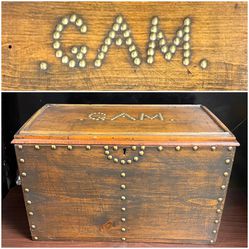 Vintage Wooden Storage Box. Petite Wood Chest “GAM”