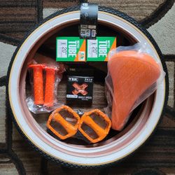 NEW Bicycle Bmx Parts Bundle 20" Orange