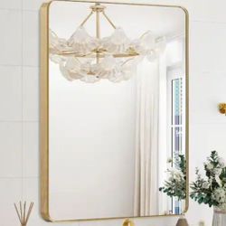 30" X 40" Gold Framed Bathroom Mirror