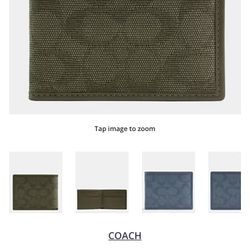 Coach Men Wallet Army Green