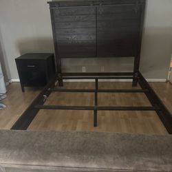 Queen Bed frame & Nightstand 