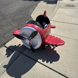Electric Red Airplane Toddler Ride On