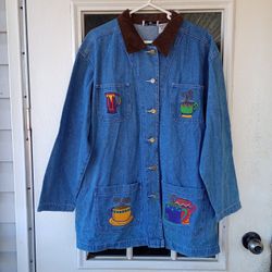 Vintage AT EASE  Denim Jean Jacket Women's Sz. large