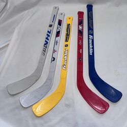 Lot Of 5 Franklin NHL Shot Zone Mini Knee Hockey Sticks RH & LH WASHINGTON CAPS