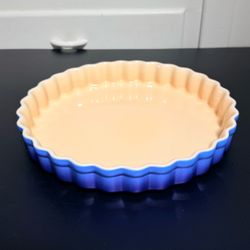 Le Creuset Blue Fluted Tart / Quiche or Pie Dish