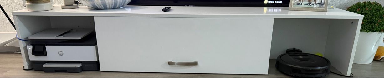 Modern White TV Stand / Media Console – $175 OBO