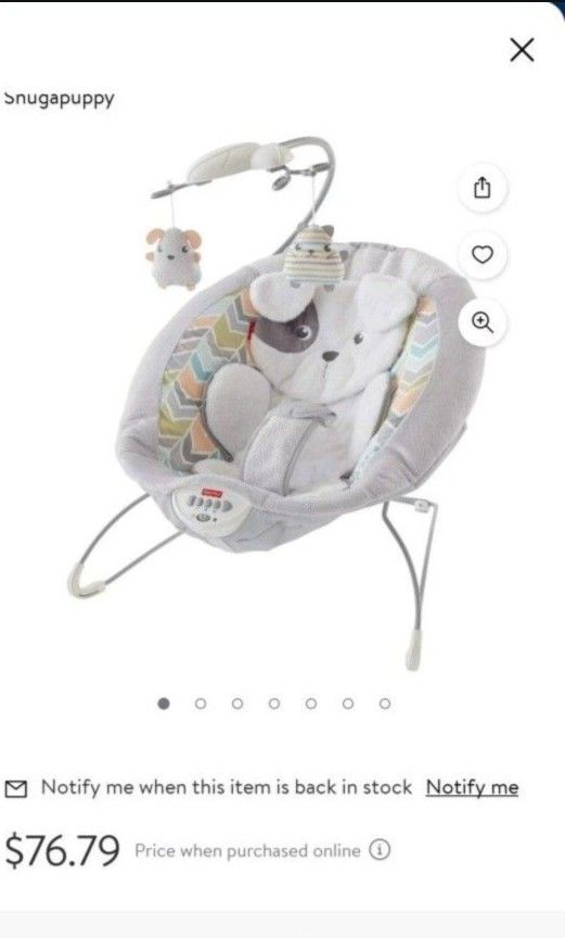 FISHER PRICE SNUGAPUPPY BOUNCER FOR SALE!!!
