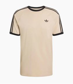 adidas Originals Men’s Cream Ringer T-Shirt with Black Trim