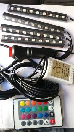 Car RGB LED Universal Wireless Remote Control Neon Interior Light Lamp Strip Decorative Atmosphere Lights Car Styling