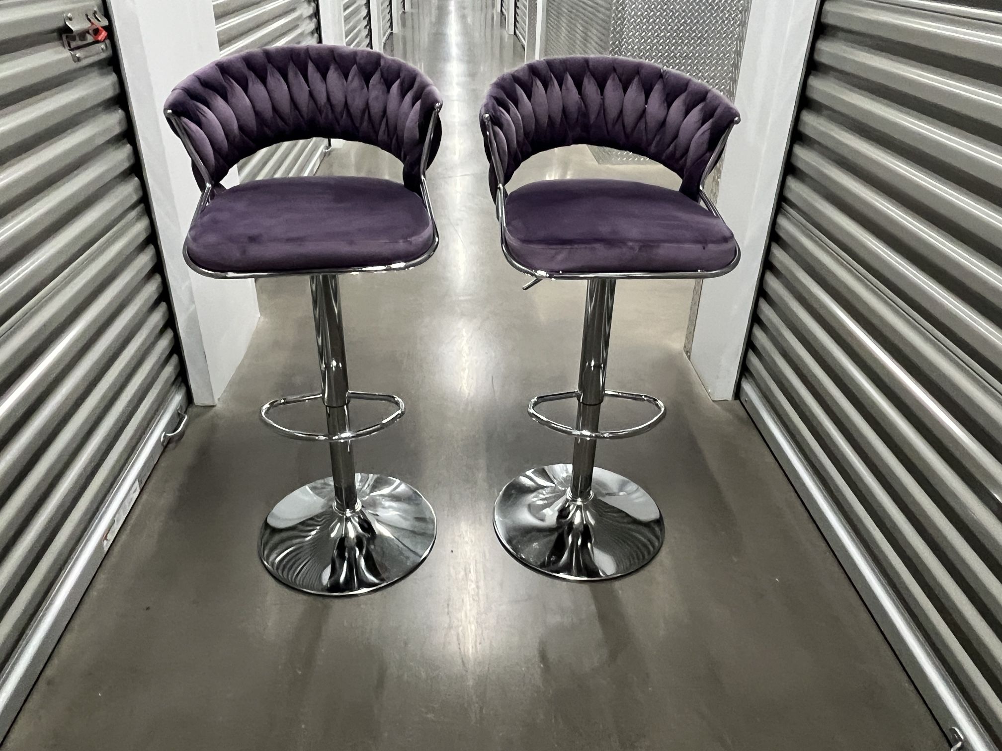 Christal Swivel Upholstered Adjustable Height Bar Stool With Metal Frame