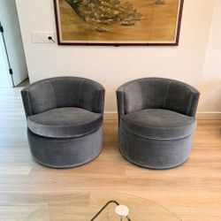 Two Room & Board Otis Swivel Chairs— Sell 1pm