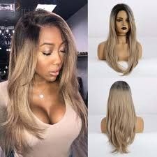 Two Tone Wig Curly Hair Long Wig Big Wave Synthetic Wigs