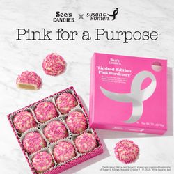 See’s Candies x Susan G. Komen® Ribbon Box, 9 pieces, $18