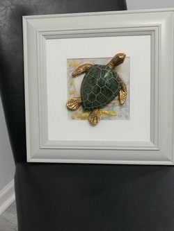 Beautiful Wall Art with Minature Faux Turtle
