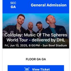 ColdPlay Concert Tickets