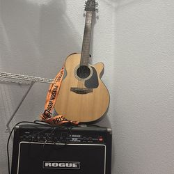 Takamini acoustic guitar and accessories