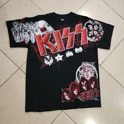 KISS Clown Circus Rock Band Adult Men Size Medium T-Shirt 100% Cotton - NEW