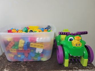 Mega Bloks Ride + Large Tub of First Builders Blocks (100+ pcs)