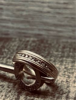 Men size 8 white gold 10k natural diamond