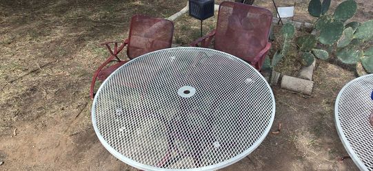 Wrought iron patio furniture..