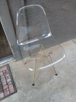 Clear Acrylic she'll Eiffel base chair accent