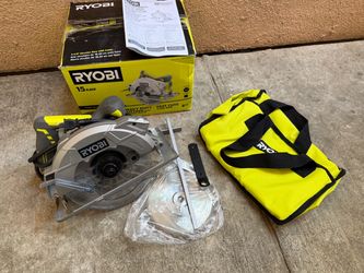 RYOBI 15 Amp Corded 7-1/4 in. Circular Saw with Laser Alignment System, Edge Guide and Bag