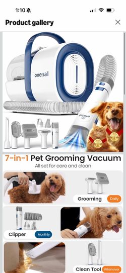 Dog Grooming Vacuum,7 in 1 Grooming kit Tools with Low Noise